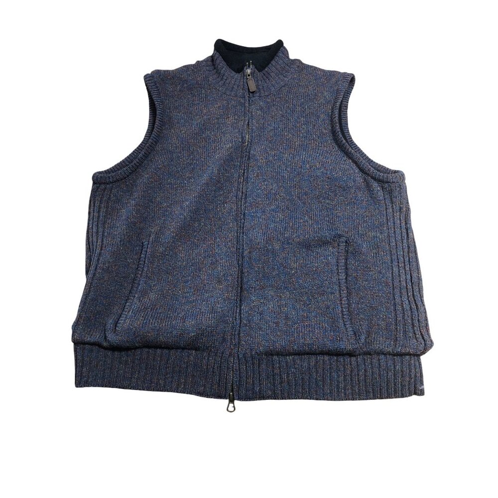 Pendleton Vest Mens M Shetland Wool Full Zip Fleece Lined Pockets Blue - Picture 3 of 13